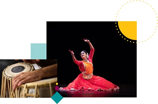Indian classical dance form kathak and Indian instrument Tabla