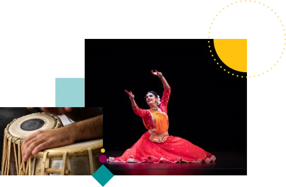 Indian classical dance form kathak and Indian instrument Tabla