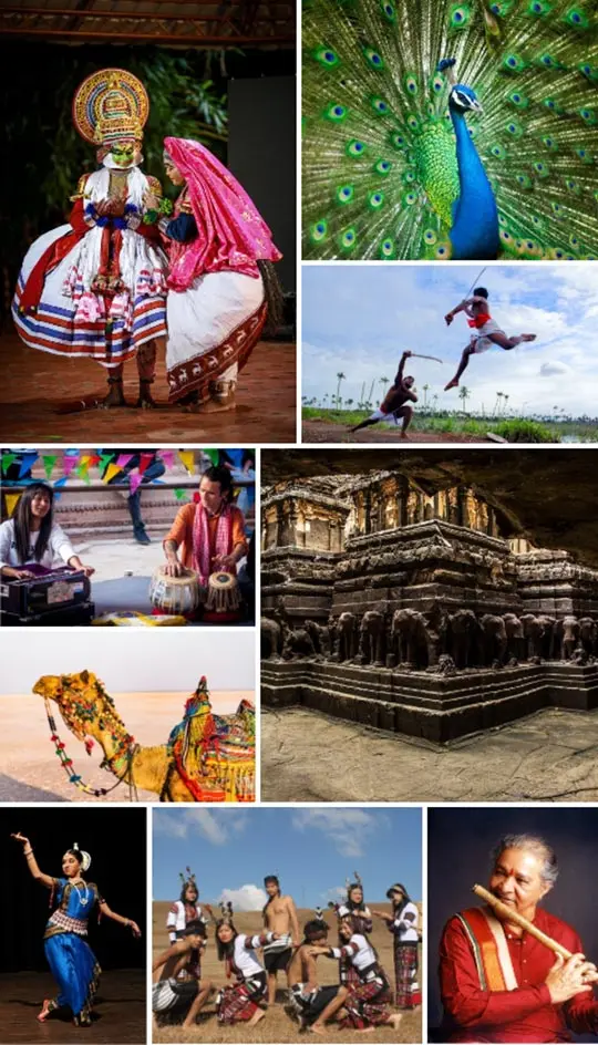 Collage depicting Indian culture