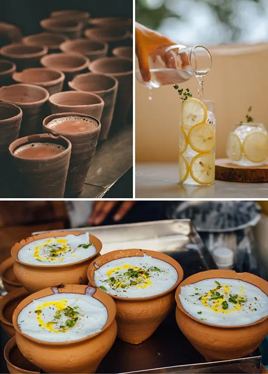 Popular Indian beverages like chai, lassi and lemonade