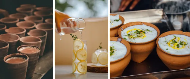 Popular Indian beverages like chai, lassi and lemonade