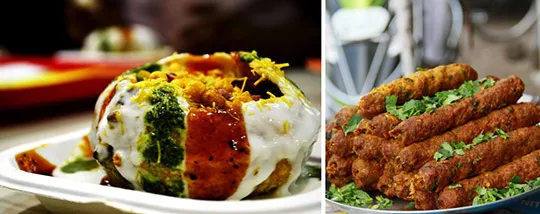 Indian street food like kababs, Raj Kajori