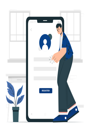 Student filling Study in India registeration form on his phone